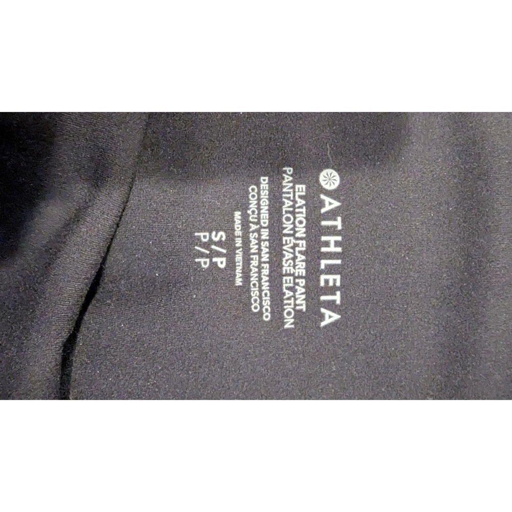 Athleta Elation Flare Pant Small Petite Black High Rise Yoga Athleisure Leggings - Picture 2 of 4